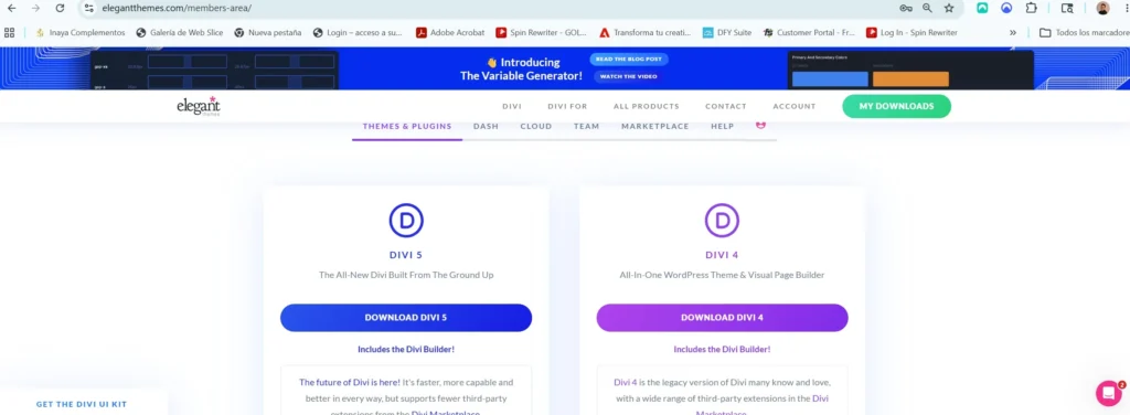 elegant themes members area dvi 5
